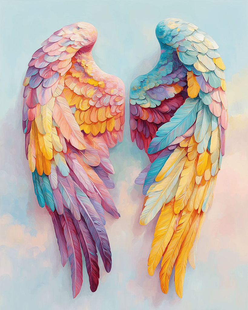 Alas de Plumas Coloridas Pintar por Números