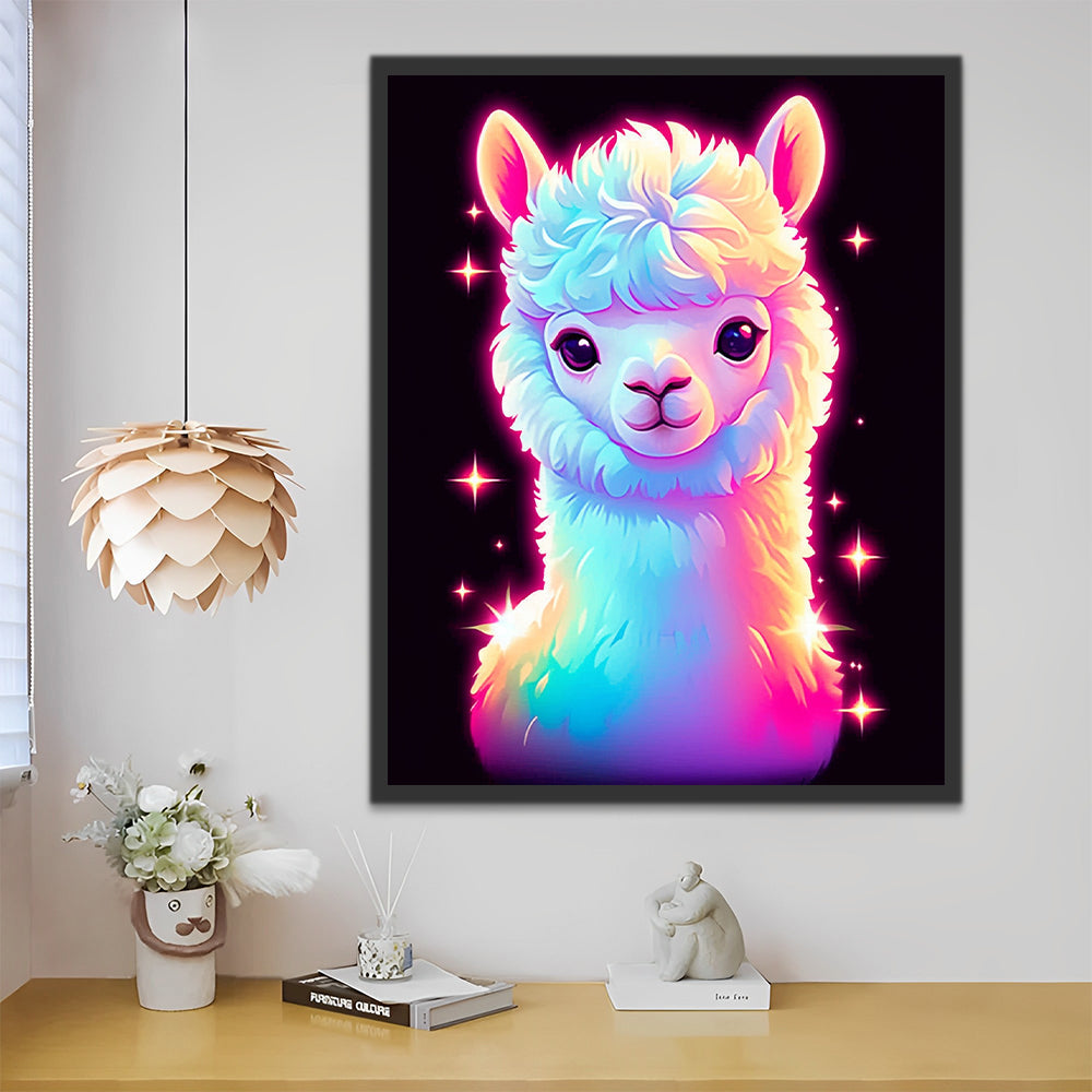 Alpaca Adorable con Ojos Grandes Pintar por Números