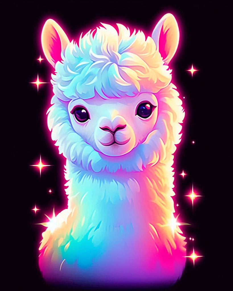 Alpaca Adorable con Ojos Grandes Pintar por Números