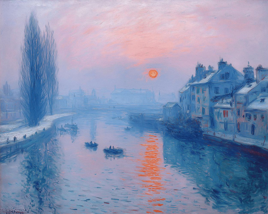Amanecer sobre el Río de Invierno Pintar por Números