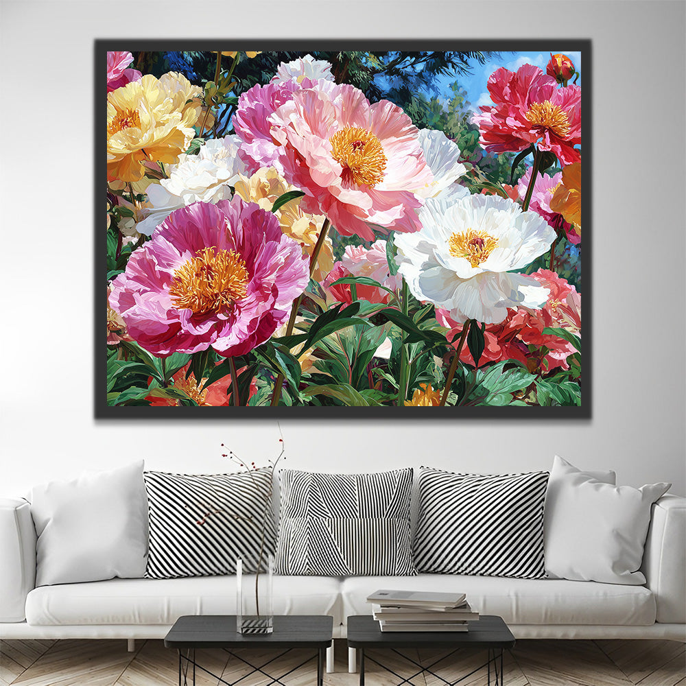 Amapolas con Estambres Dorados en la Naturaleza Pintar por Números