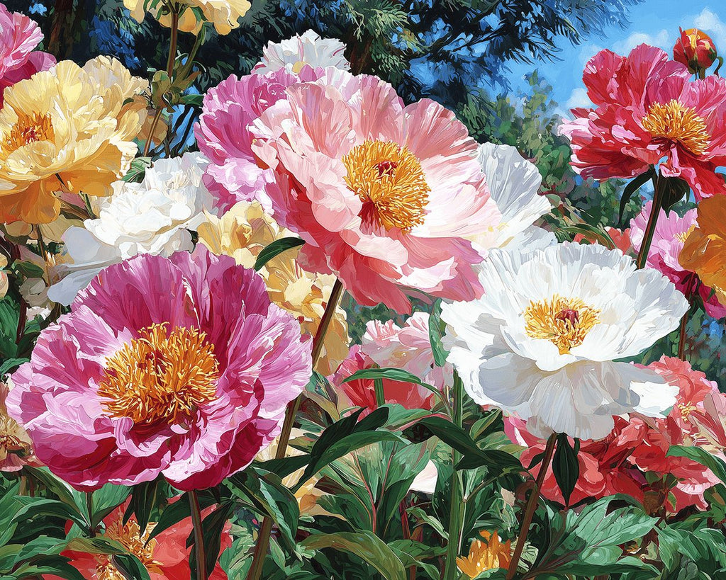 Amapolas con Estambres Dorados en la Naturaleza Pintar por Números