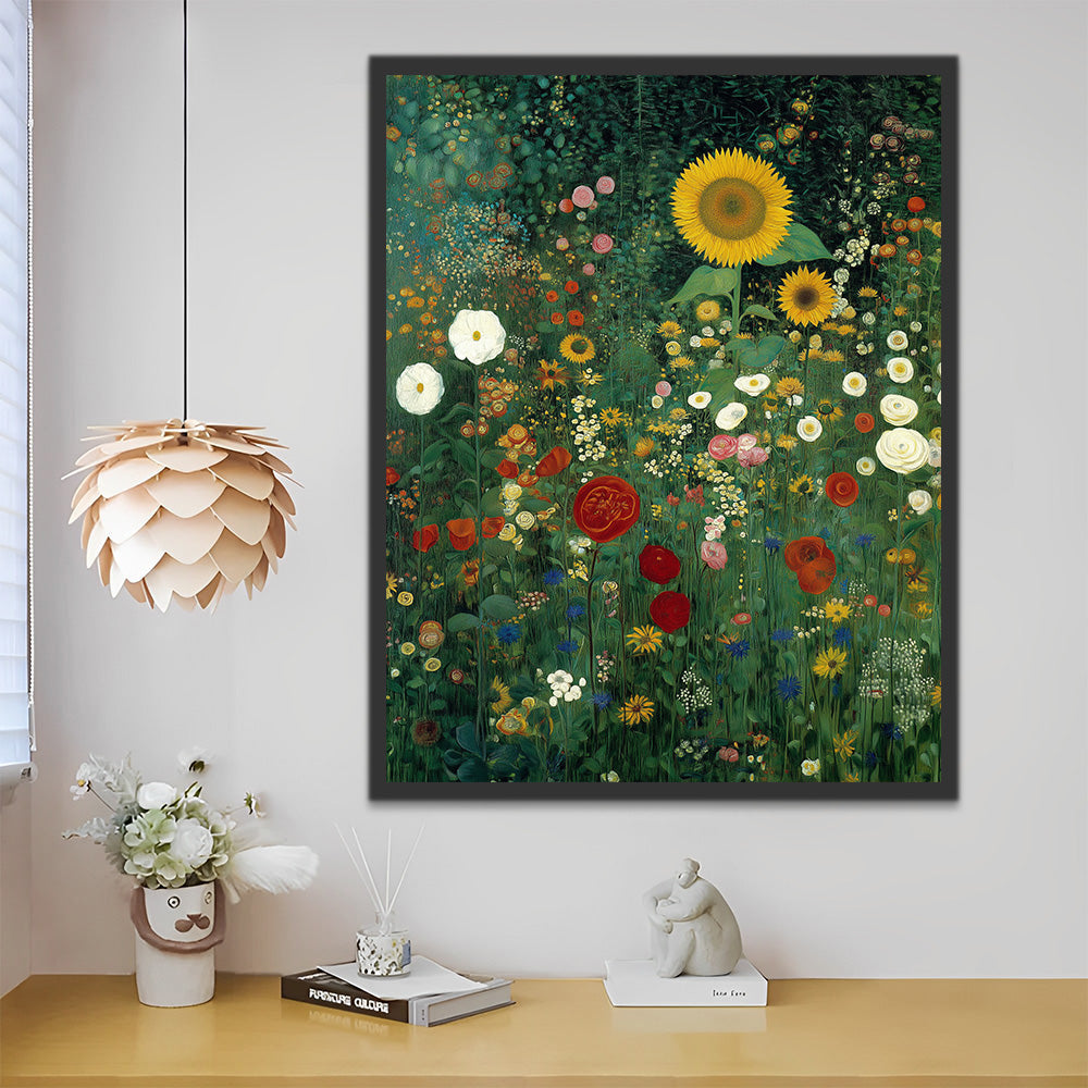 Amapolas Silvestres y Girasoles Pintar por Números