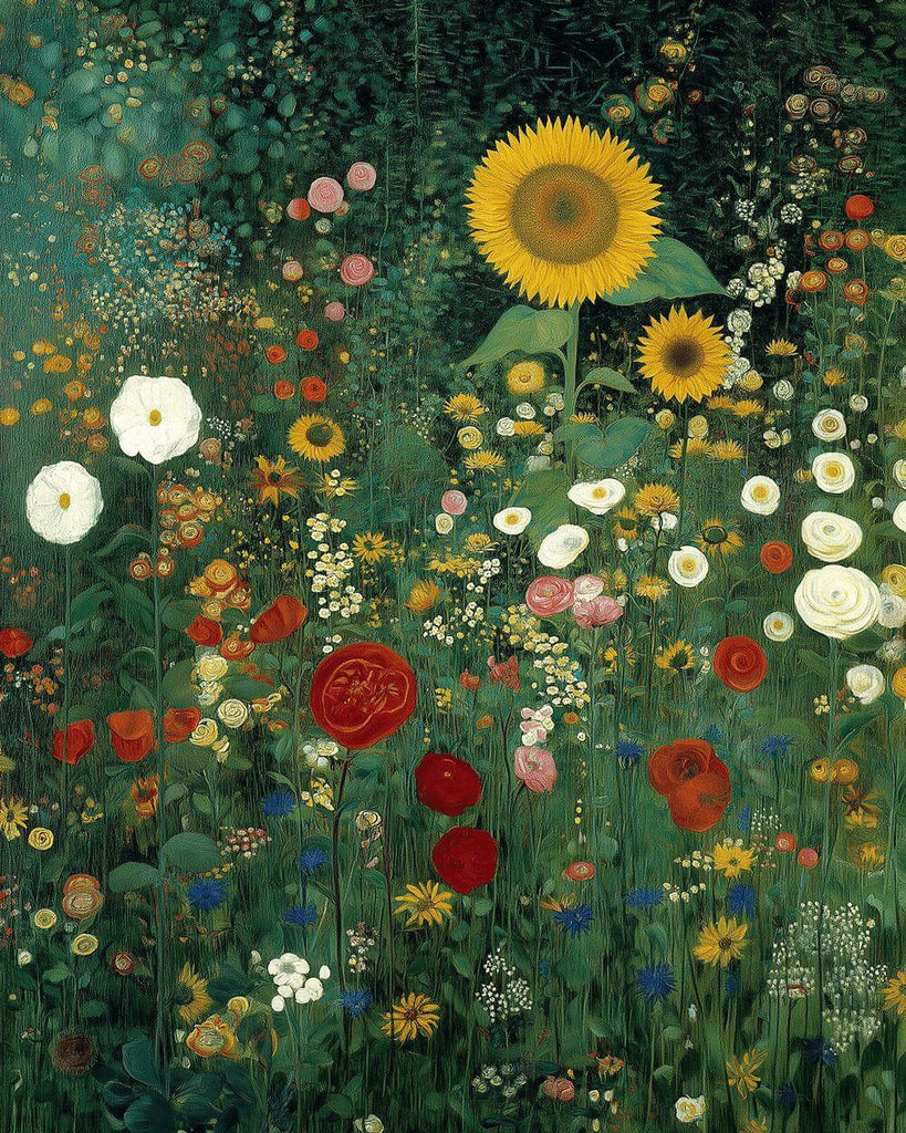 Amapolas Silvestres y Girasoles Pintar por Números