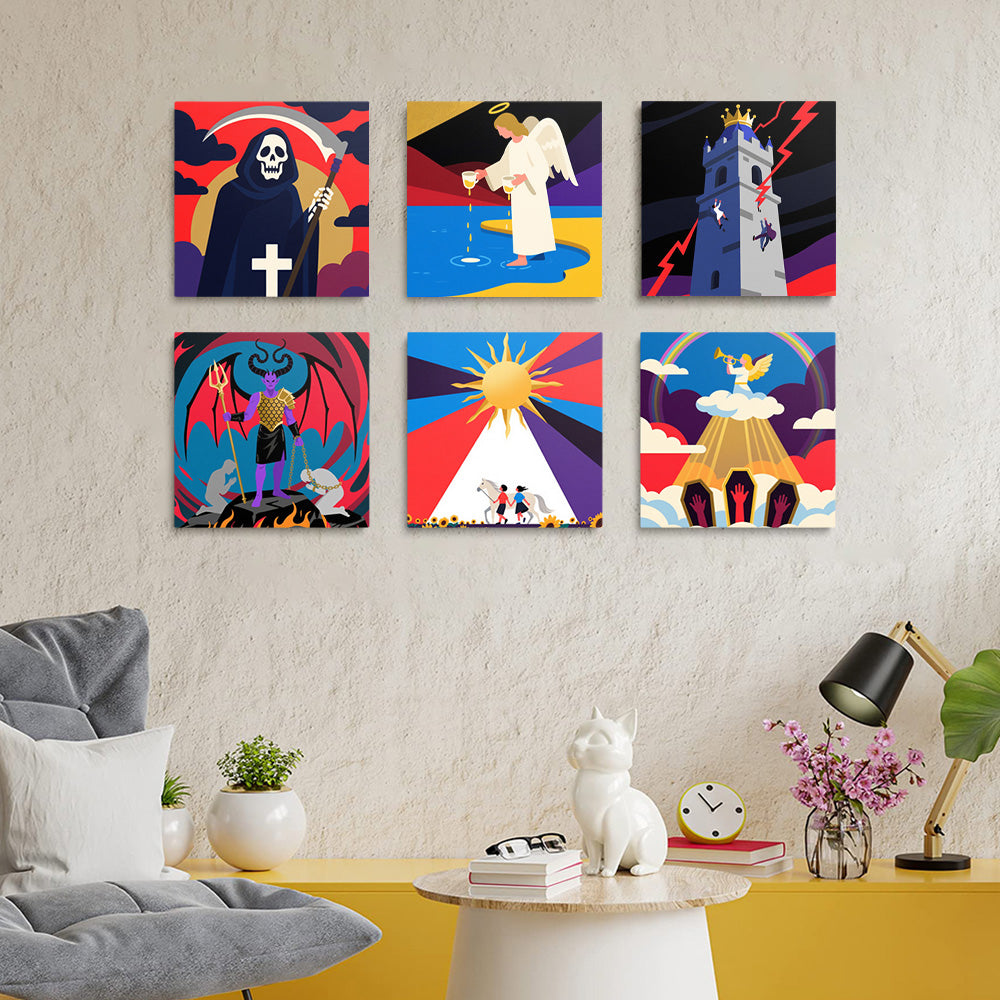 Ángeles y la Muerte 6 Partes Mini Pintar por Números