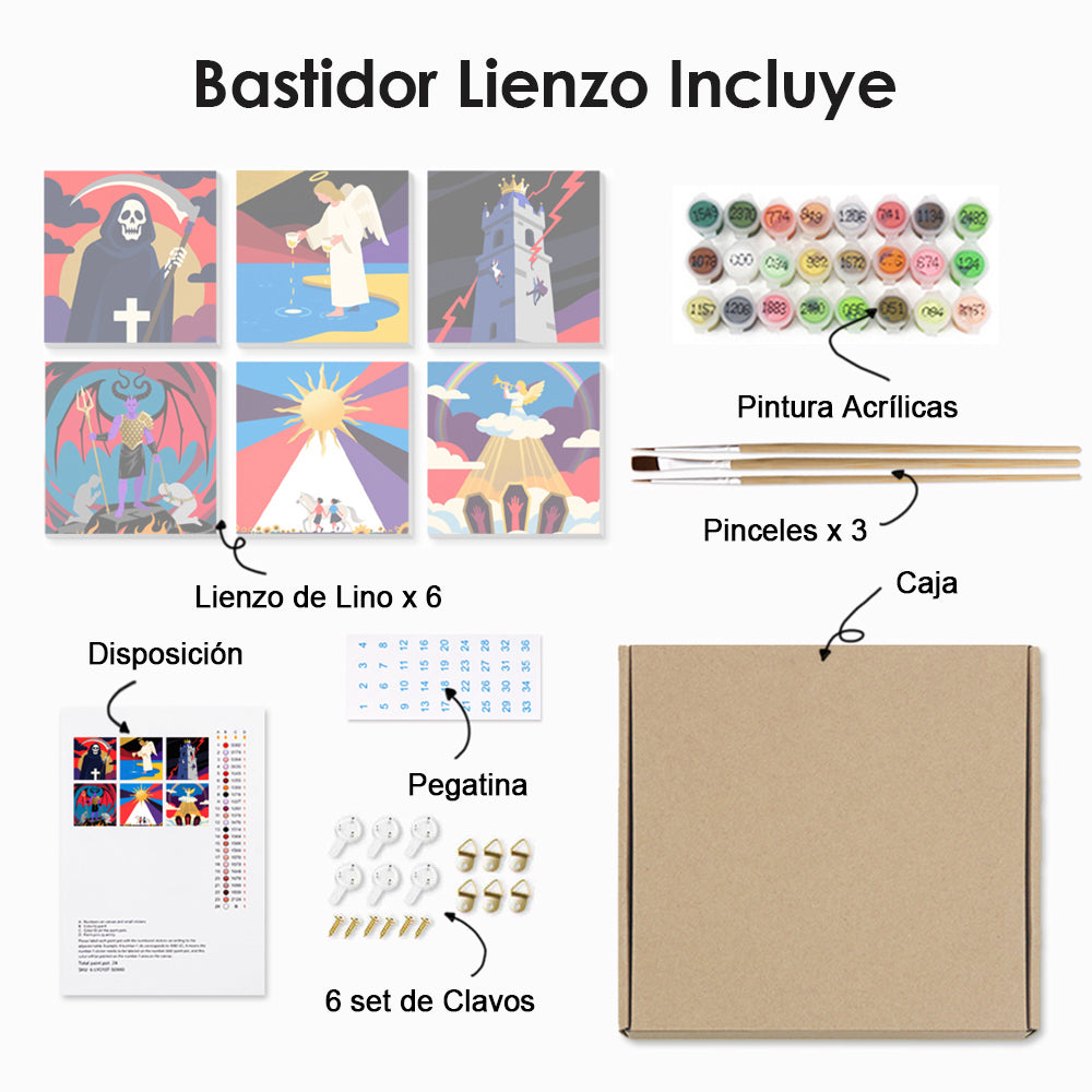 Ángeles y la Muerte 6 Partes Mini Pintar por Números