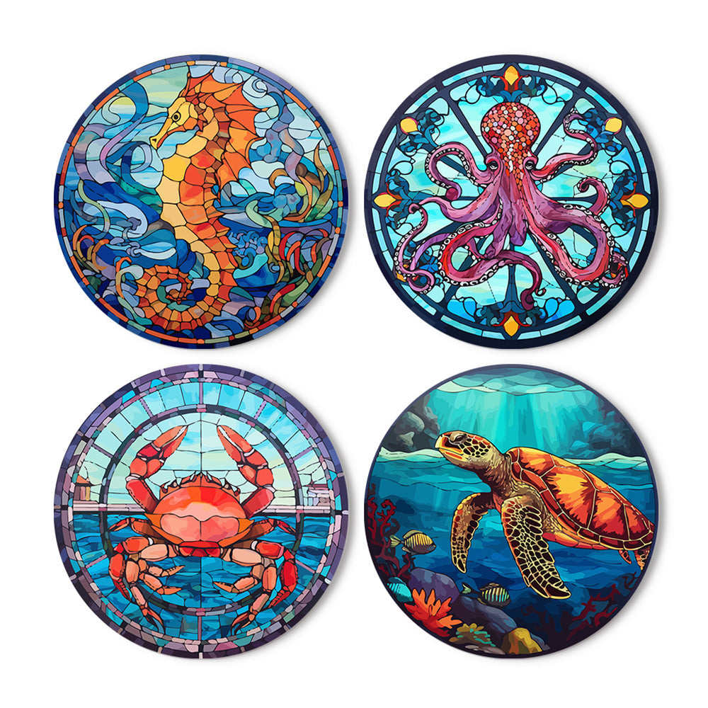 Animales Marinos 4 Salvamanteles Pintar por Números