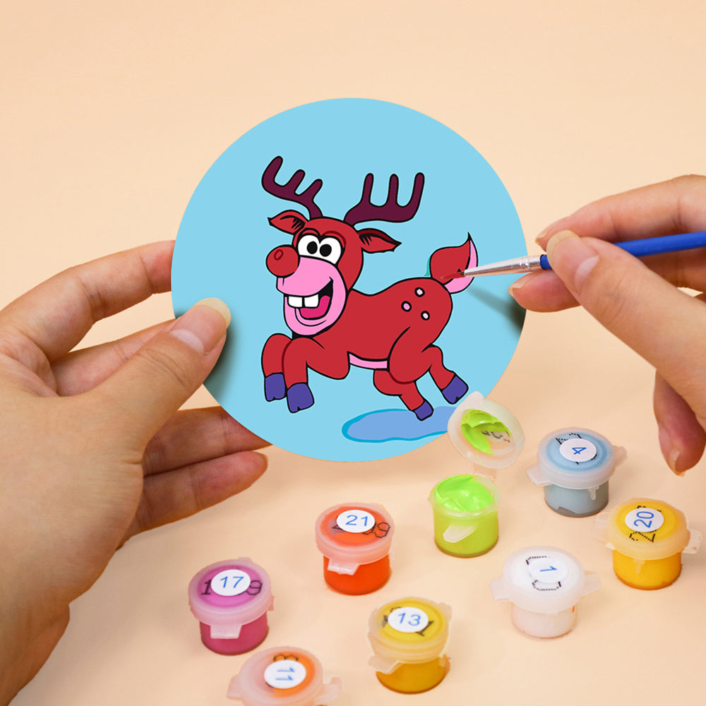 Animales Navideños 4 Posavasos Pintar por Números