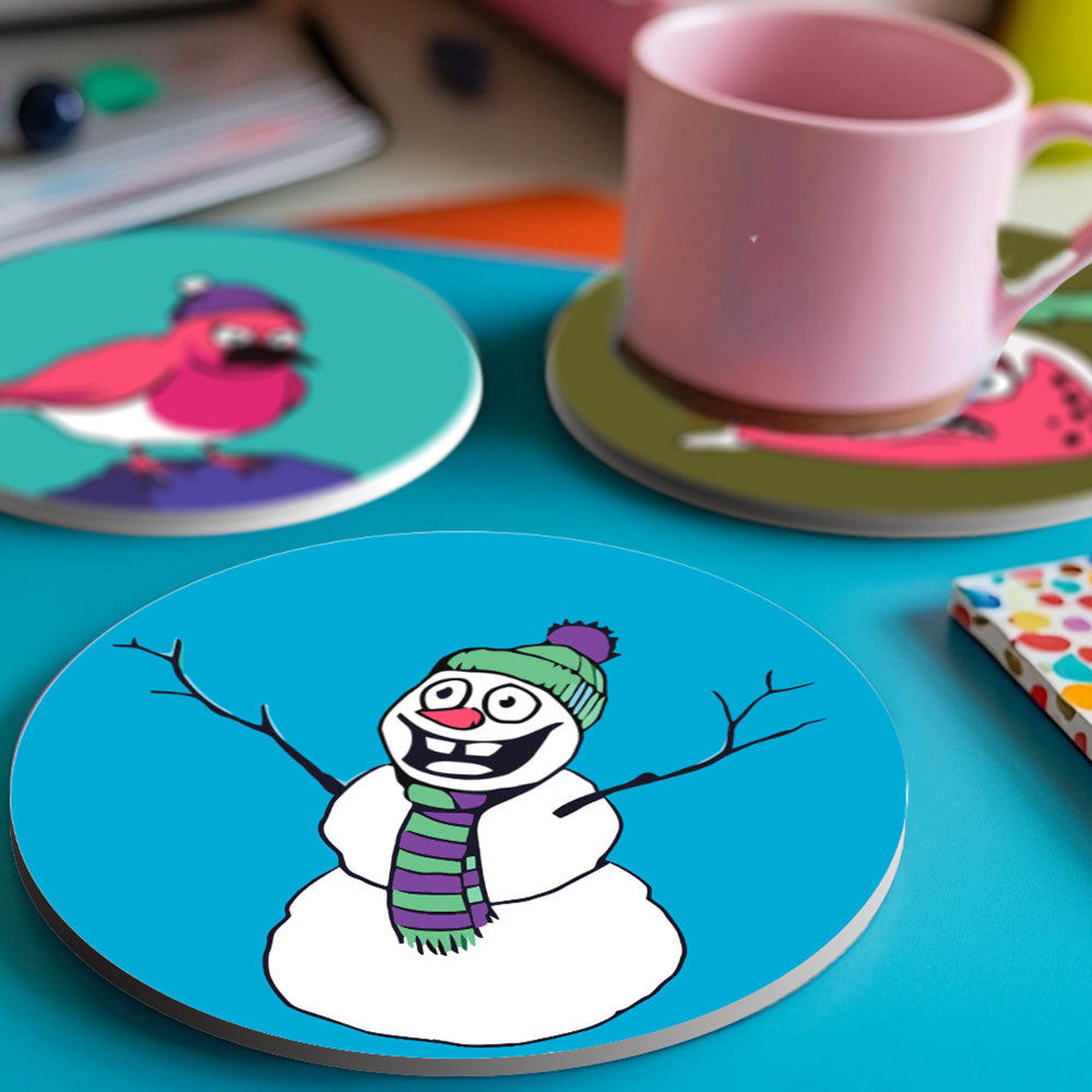 Animales Navideños 4 Posavasos Pintar por Números