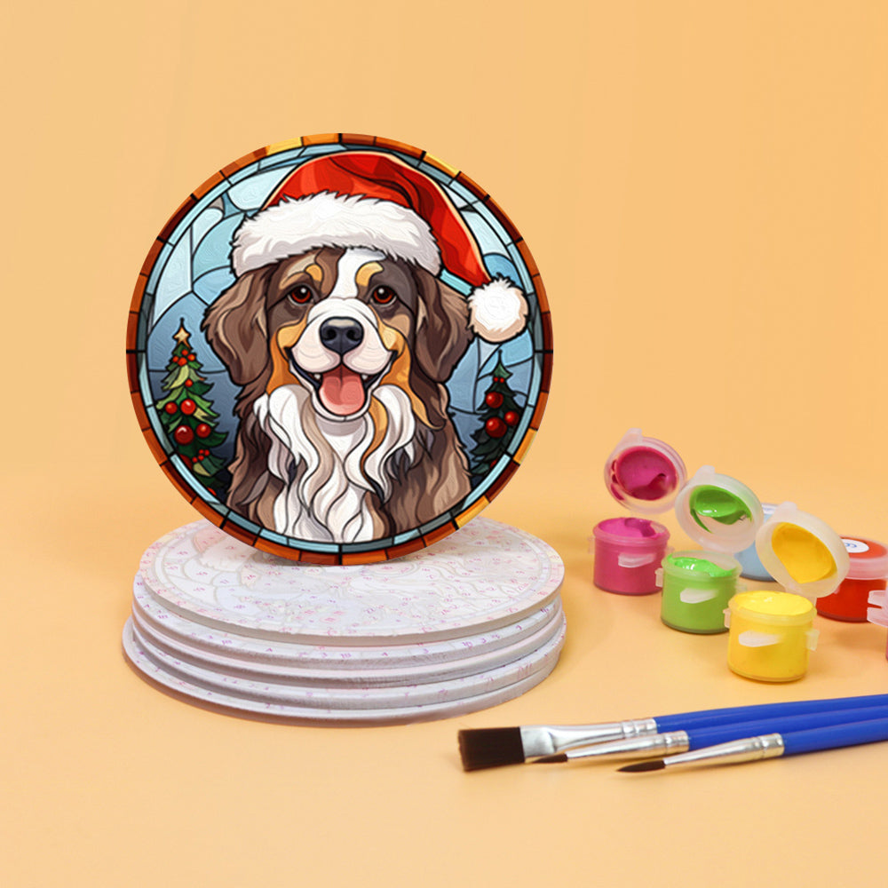 Animales Navideños 6 Posavasos Pintar por Números