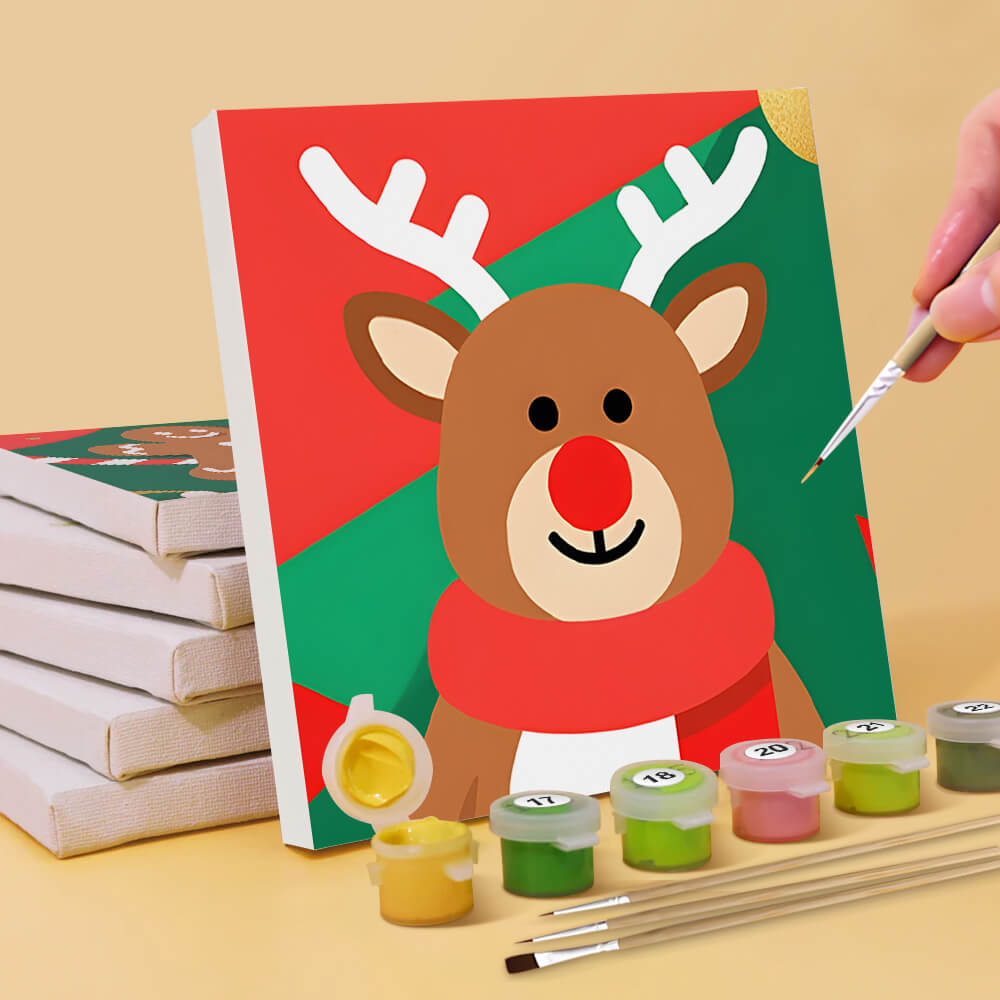 Animales y Regalos de Navidad 6 Partes Mini Pintar por Números