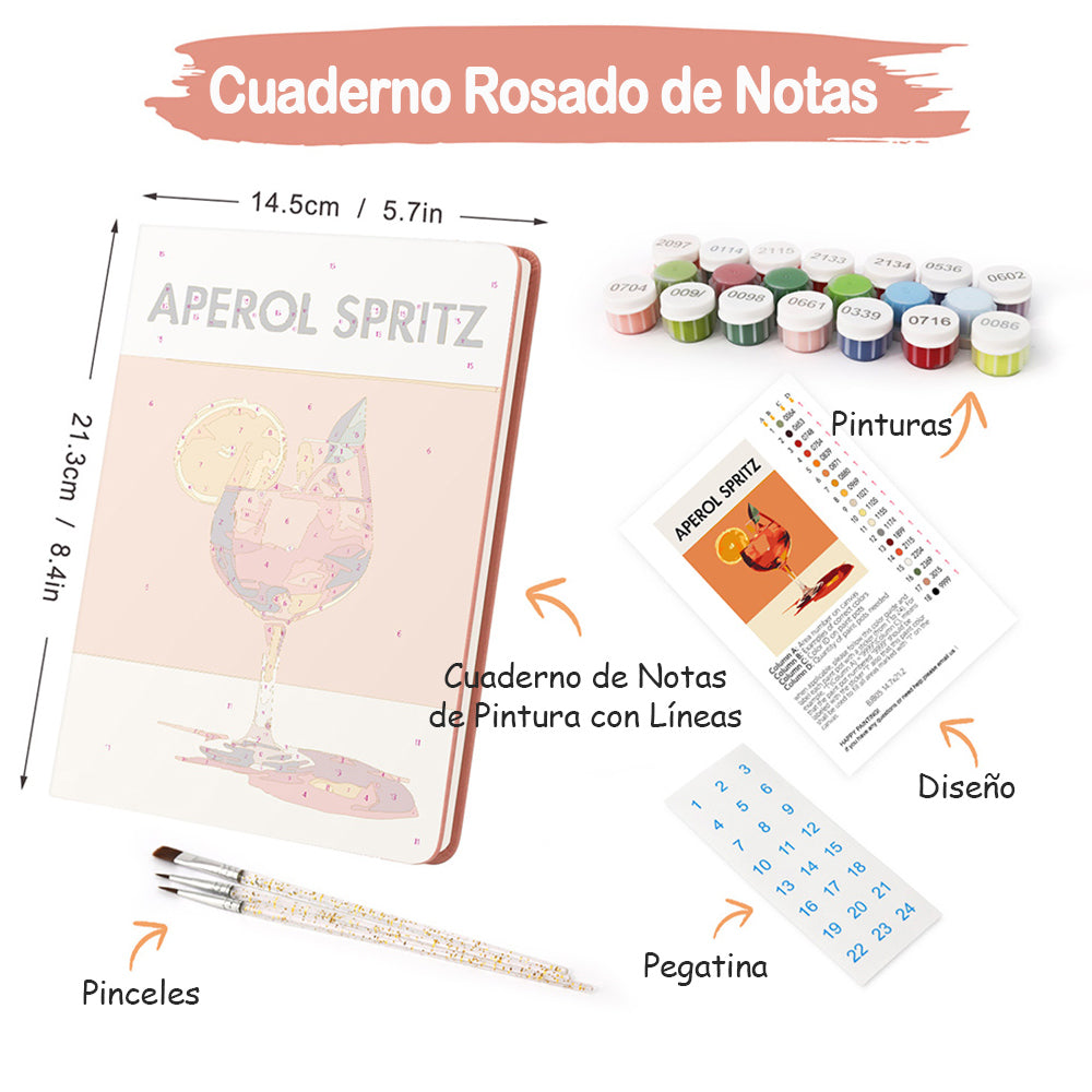 Aperol Spritz Cuaderno Pintar por Números