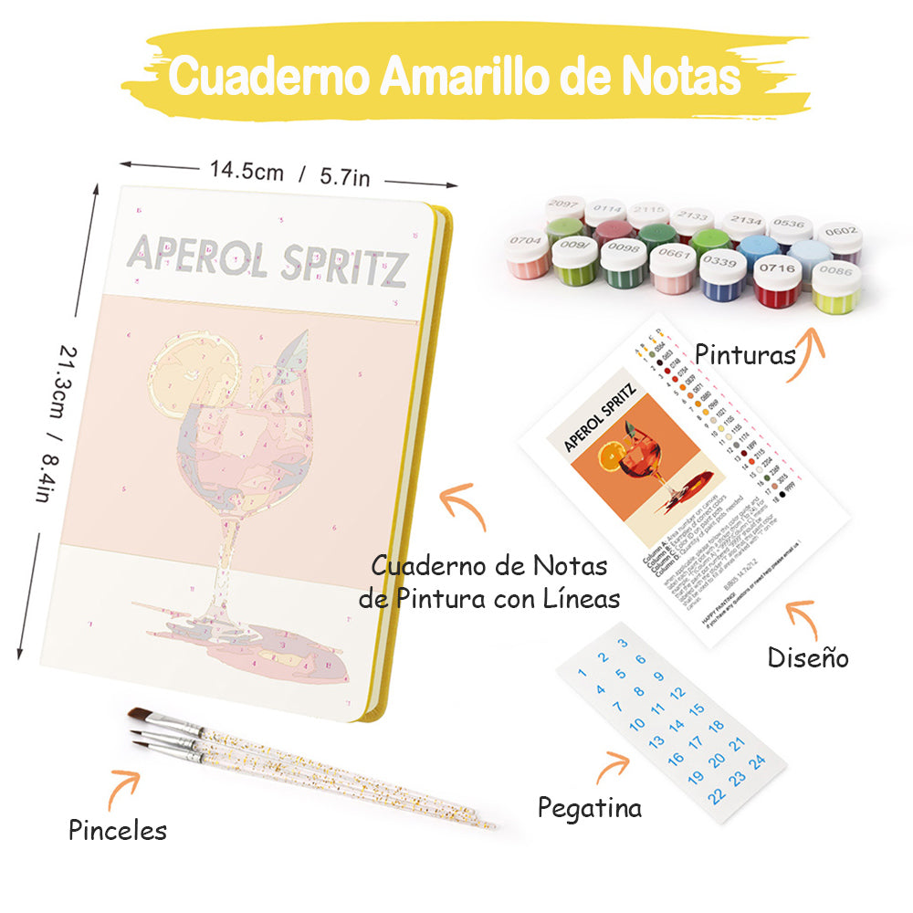 Aperol Spritz Cuaderno Pintar por Números