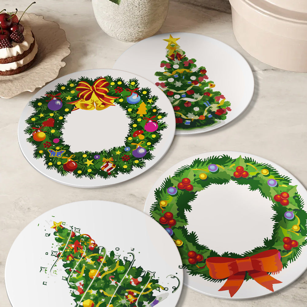 Árbol de Navidad y Guirnalda 4 Salvamanteles Pintar por Números