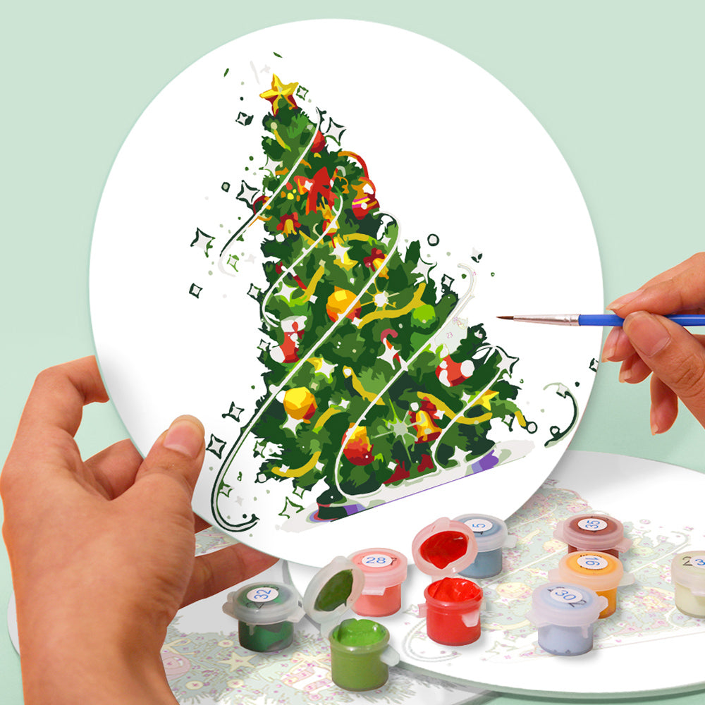 Árbol de Navidad y Guirnalda 4 Salvamanteles Pintar por Números
