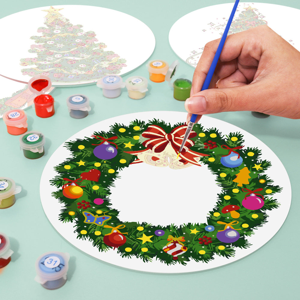 Árbol de Navidad y Guirnalda 4 Salvamanteles Pintar por Números