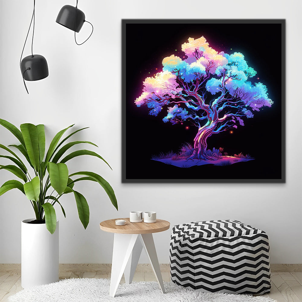 Árbol Mágico Colorido en la Oscuridad Pintar por Números