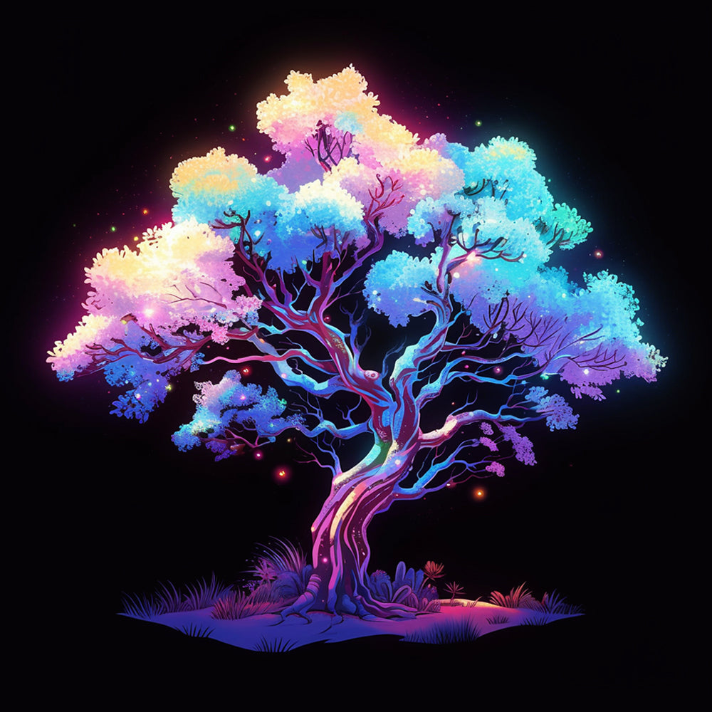 Árbol Mágico Colorido en la Oscuridad Pintar por Números