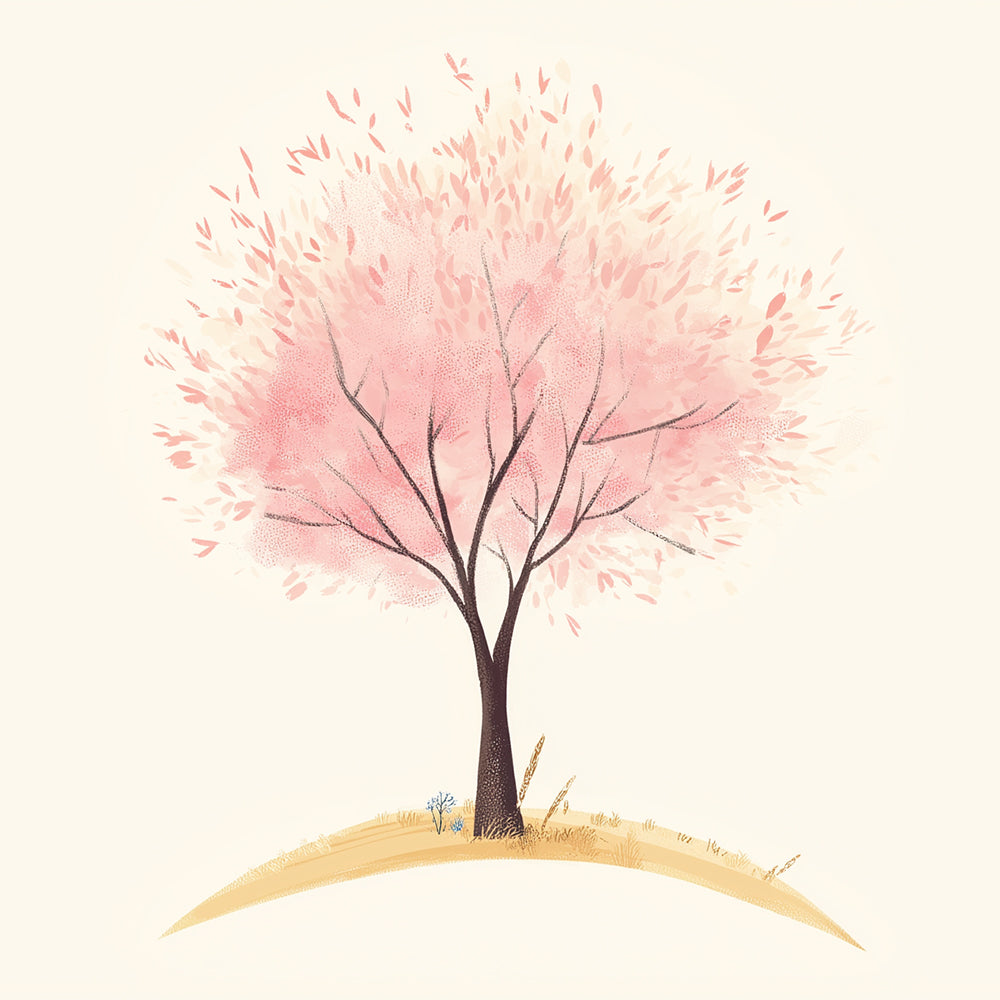 Árbol Rosa en Otoño Mini Pintar por Números