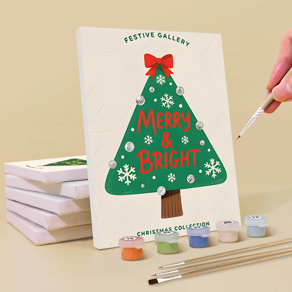 Árboles de Navidad Verdes 6 Partes Mini Pintar por Números