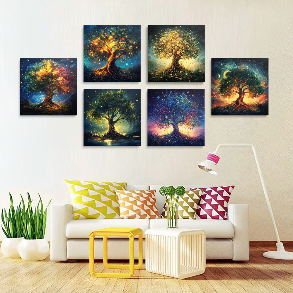 Árboles Mágicos Misteriosos 6 Partes Mini Pintar por Números