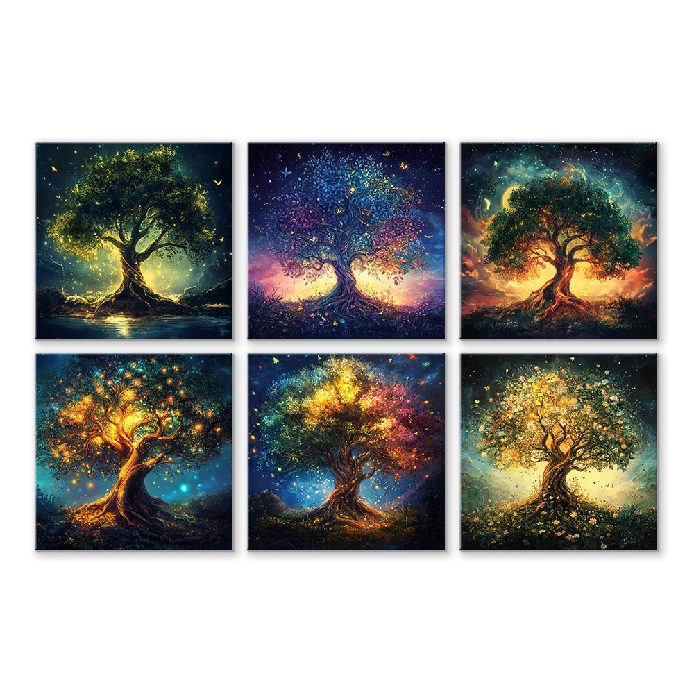 Árboles Mágicos Misteriosos 6 Partes Mini Pintar por Números