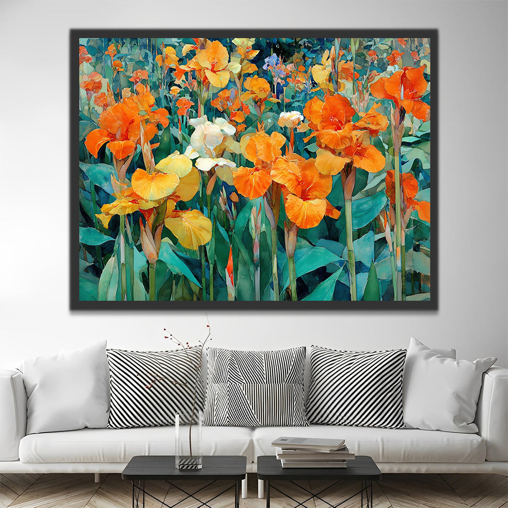 Arbusto de Iris Naranja Pintar por Números