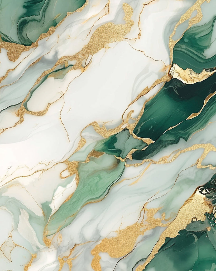 Arte Abstracto de Líquido Verde y Blanco Pintar por Números