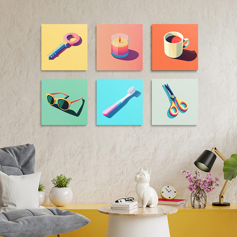 Artículos de Uso Diario 6 Partes Mini Pintar por Números