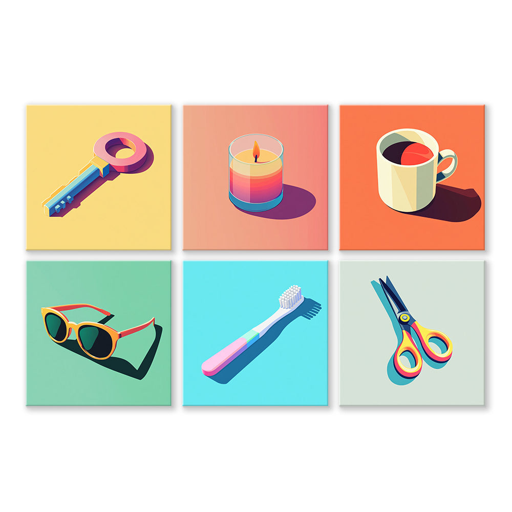 Artículos de Uso Diario 6 Partes Mini Pintar por Números