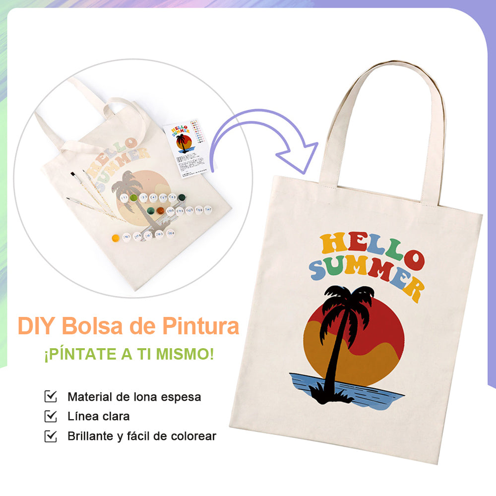 Atardecer de Verano en la Playa Bolsa de Lienzo Pintar por Números