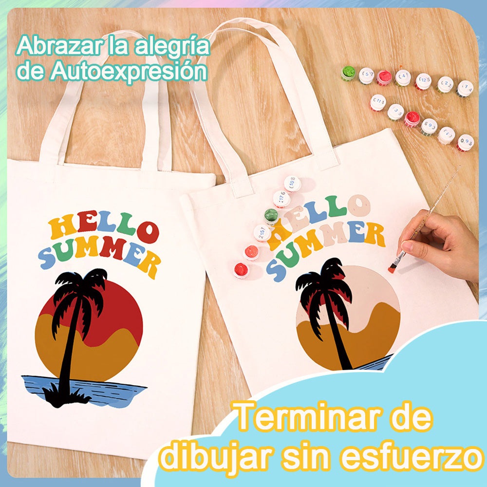 Atardecer de Verano en la Playa Bolsa de Lienzo Pintar por Números