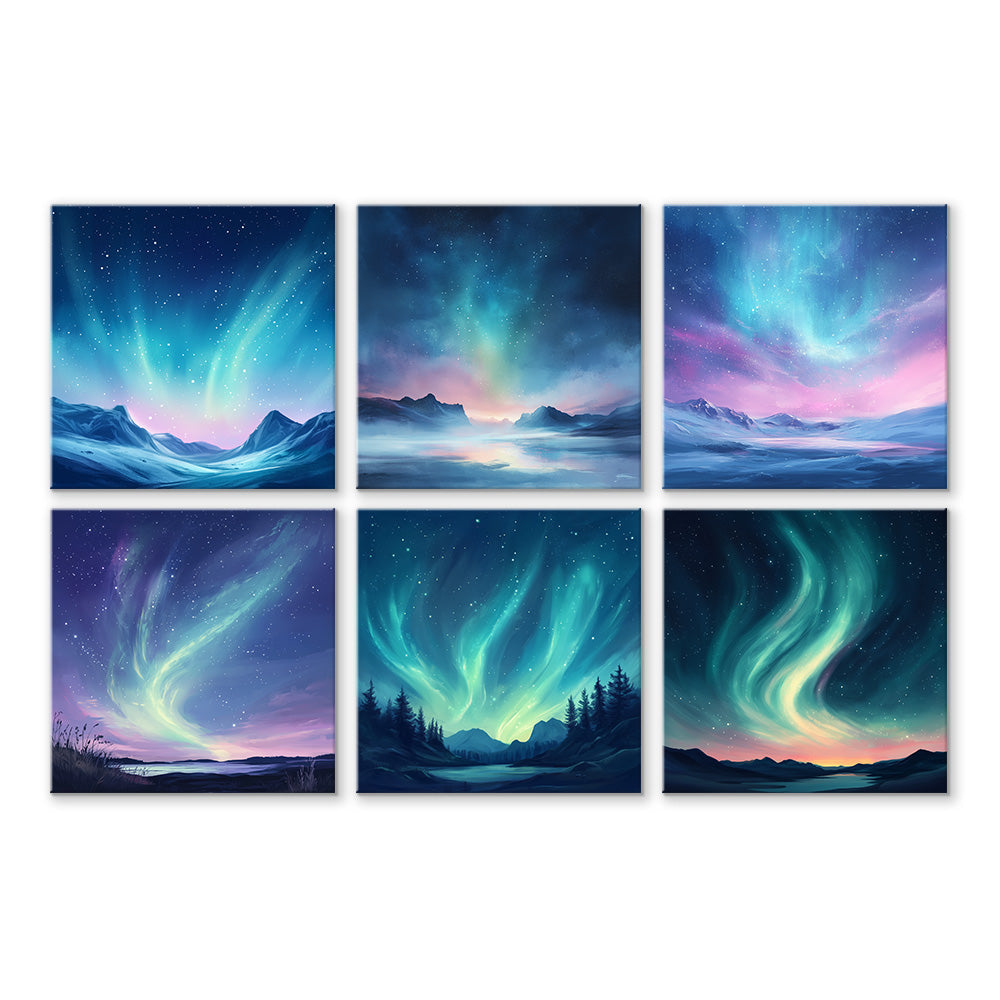 Aurora Maravillosa 6 Partes Mini Pintar por Números