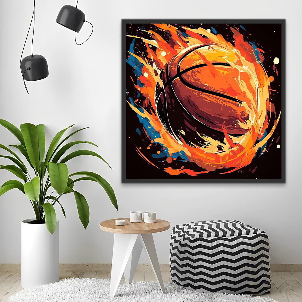 Baloncesto con Fuego Pintar por Números