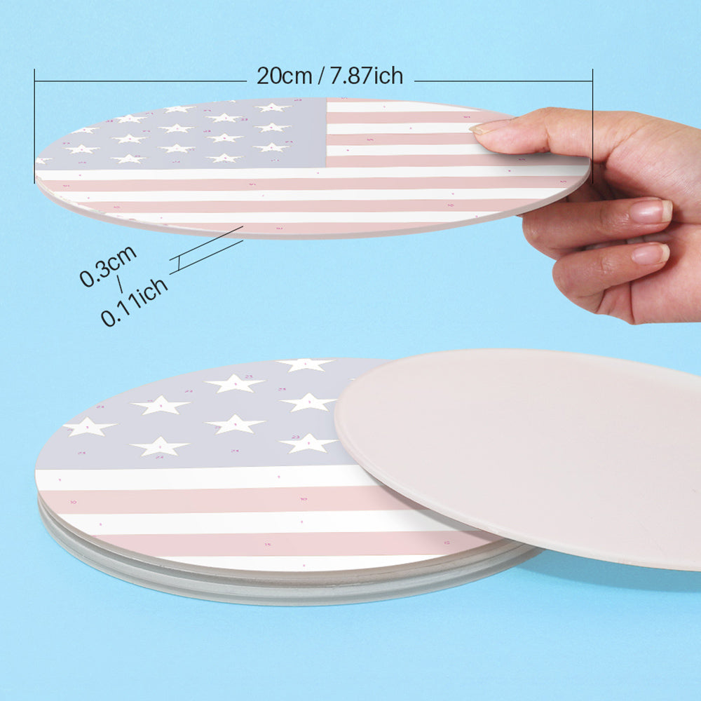 Bandera de Estrellas y Franjas 6 Salvamanteles Pintar por Números