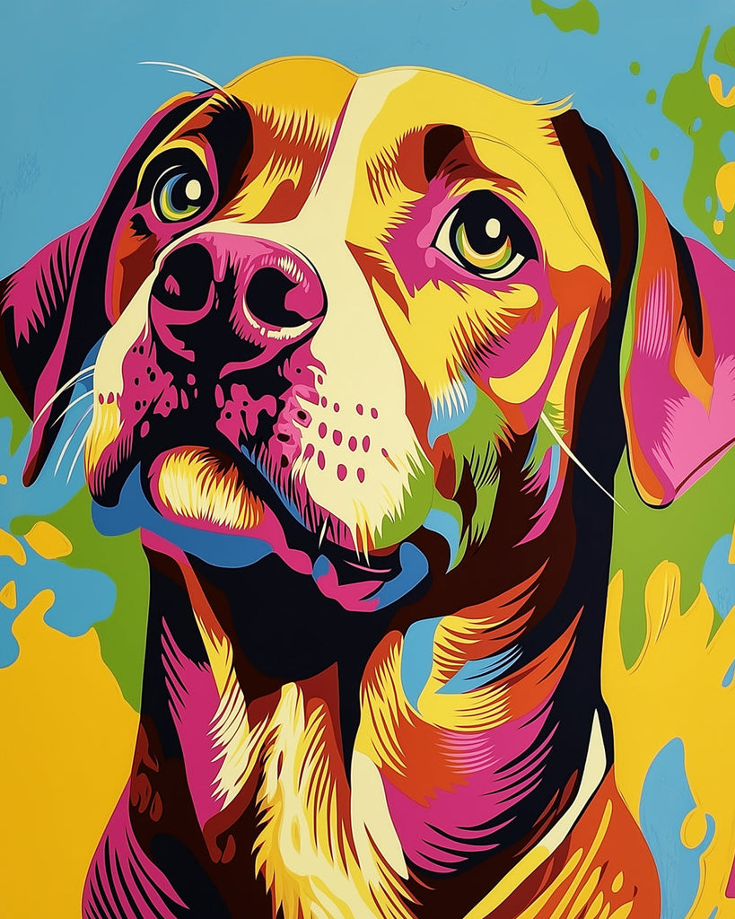 Beagle Mirando Hacia Arriba Mini Pintar por Números
