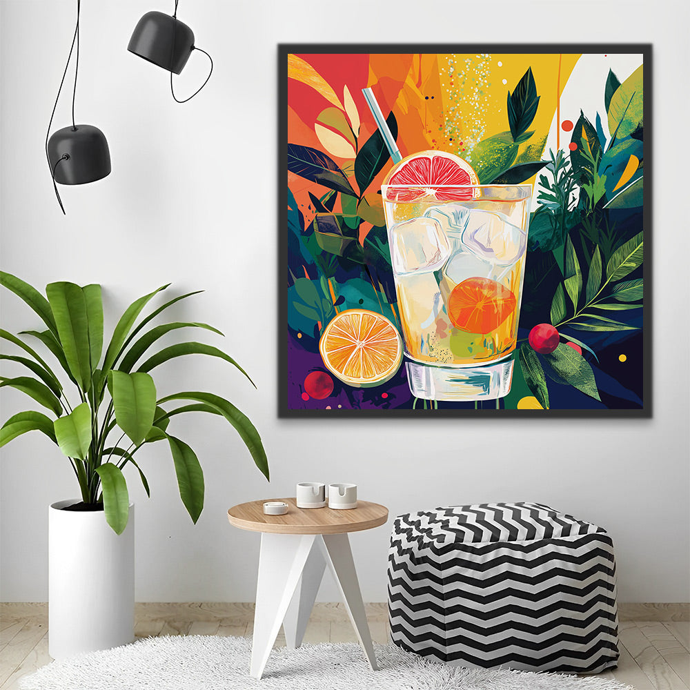 Bebida Fresca con Hielo y Limones Pintar por Números