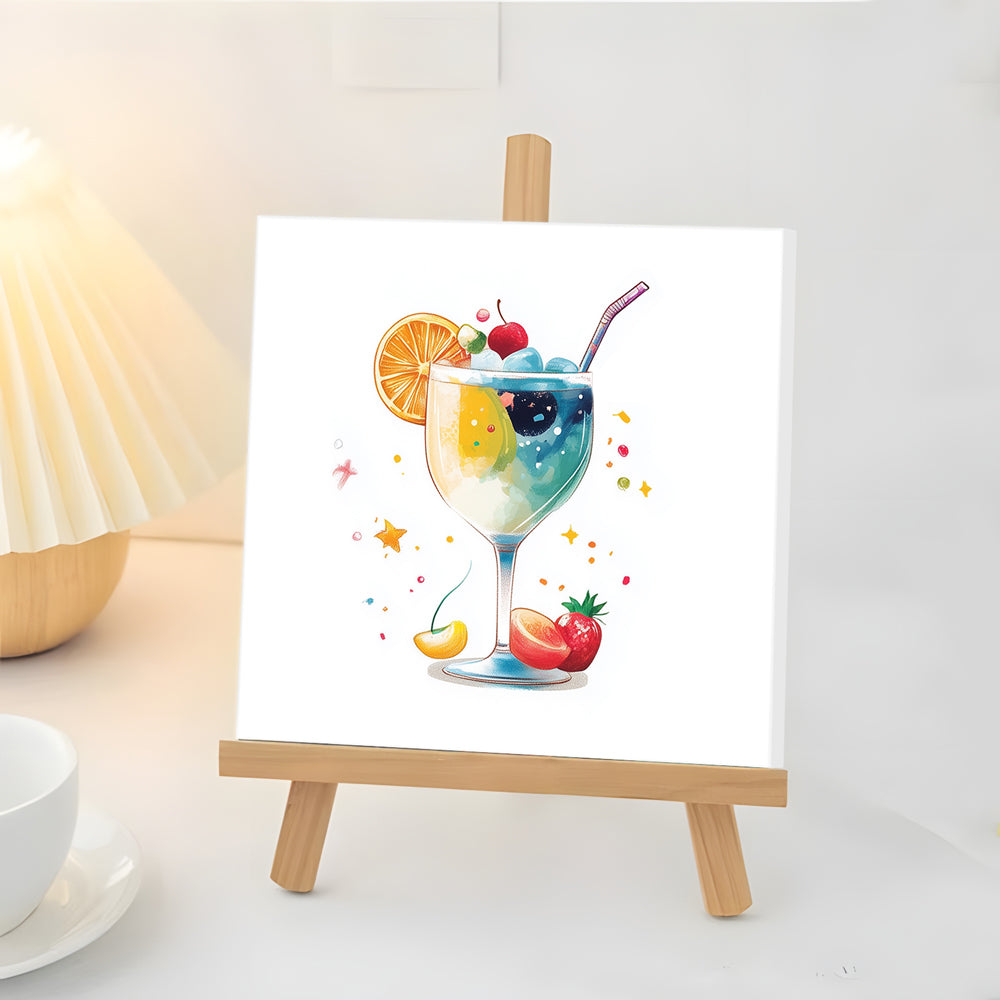 Bebida Helada con Limón y Fresa Mini Pintar por Números