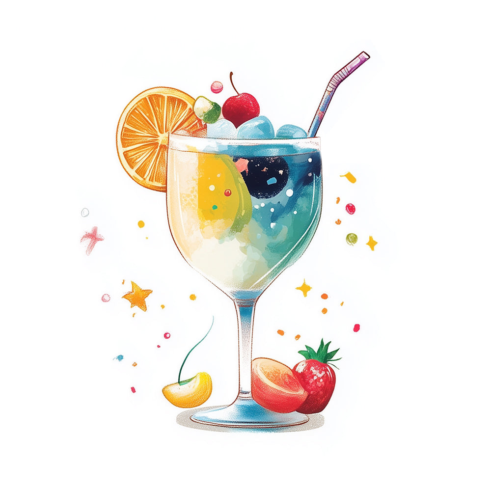 Bebida Helada con Limón y Fresa Mini Pintar por Números
