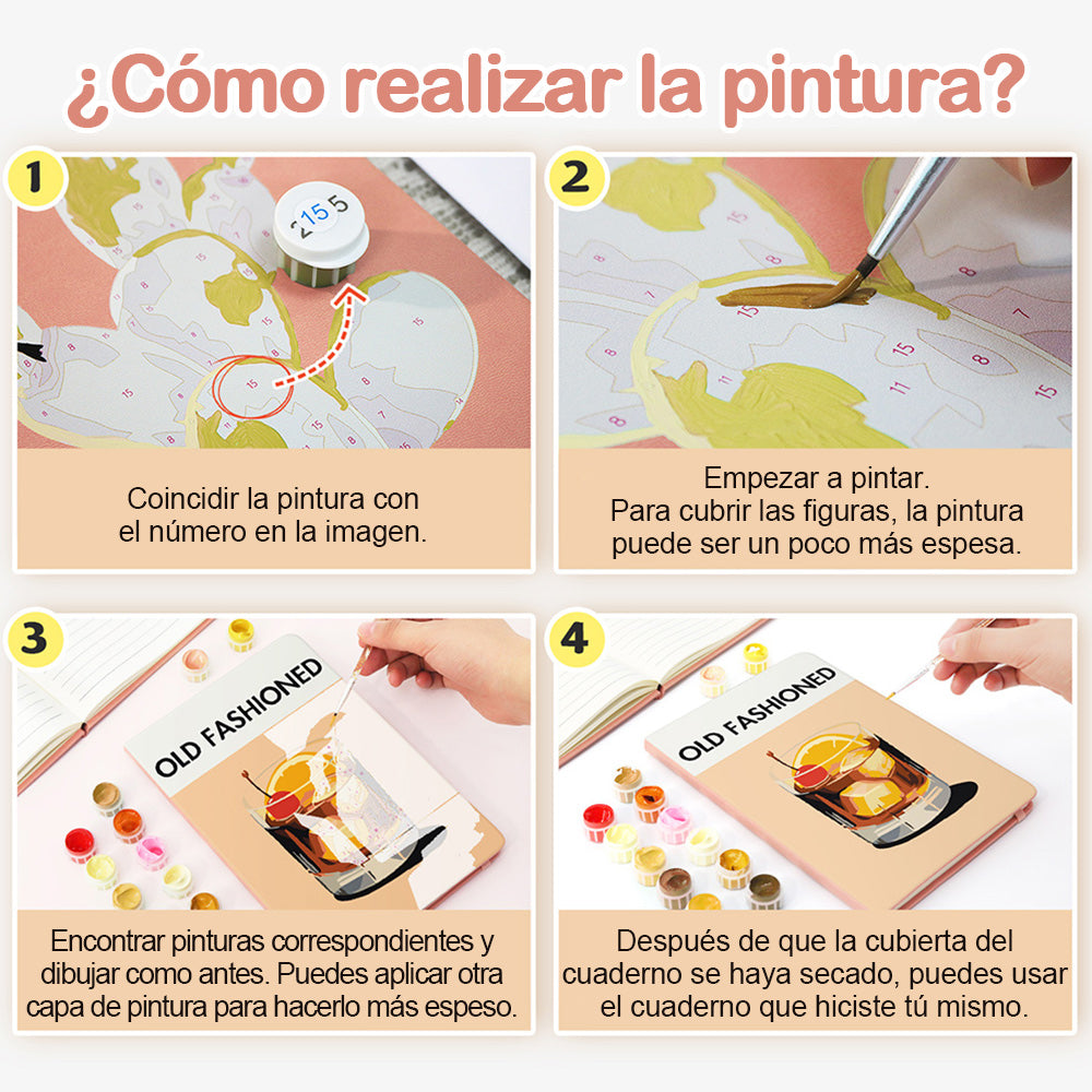 Bebidas Anticuadas Cuaderno Pintar por Números