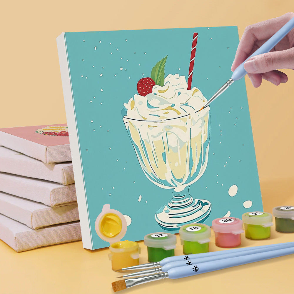 Bebidas Frías y Helados de Verano 6 Partes Mini Pintar por Números