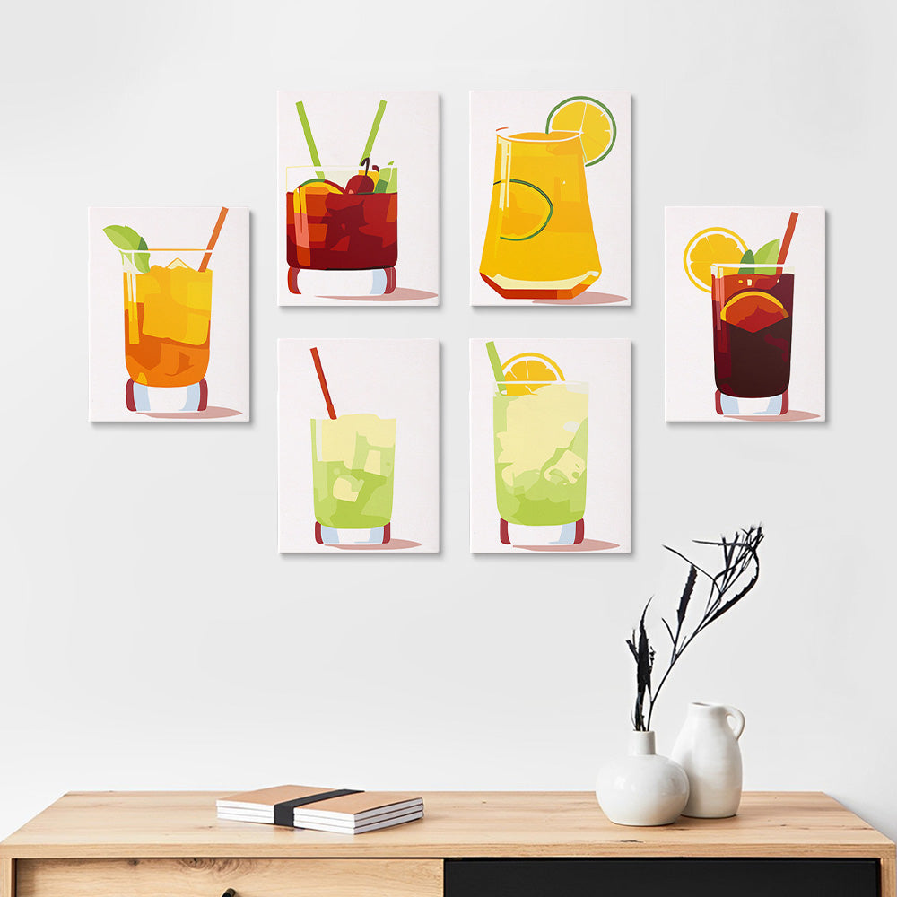 Bebidas Heladas 6 Partes Mini Pintar por Números