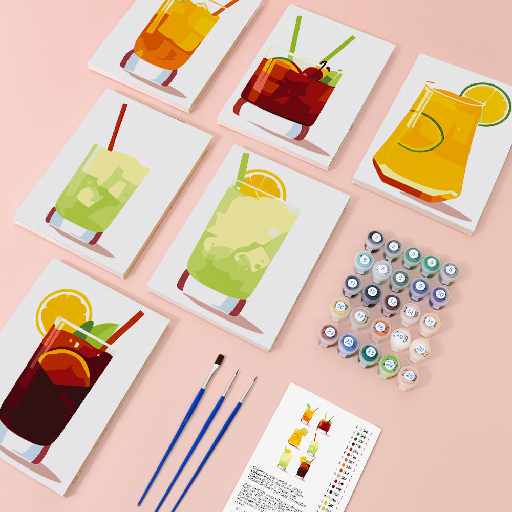 Bebidas Heladas 6 Partes Mini Pintar por Números