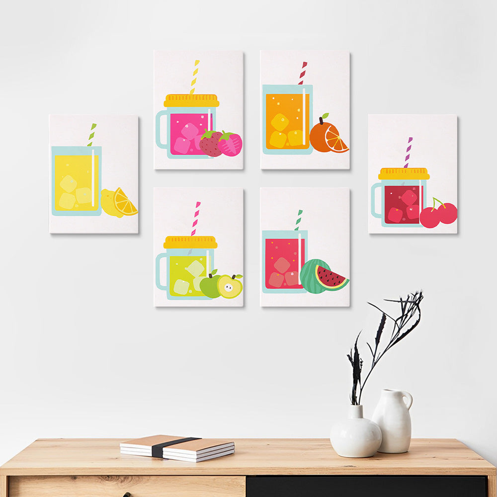 Bebidas Heladas con Pajitas 6 Partes Mini Pintar por Números