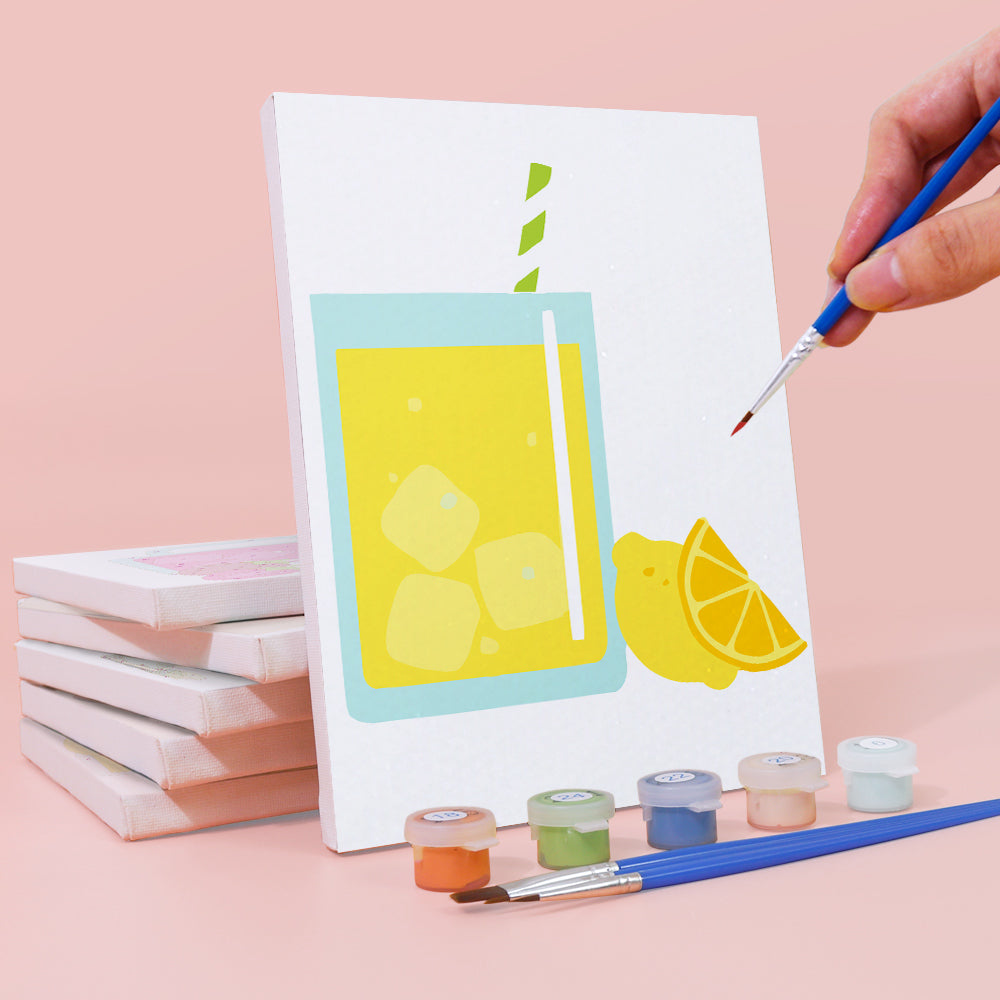Bebidas Heladas con Pajitas 6 Partes Mini Pintar por Números