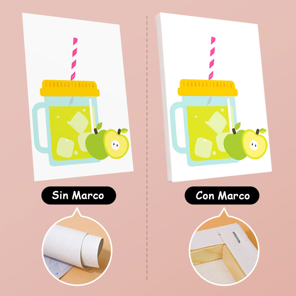 Bebidas Heladas con Pajitas 6 Partes Mini Pintar por Números