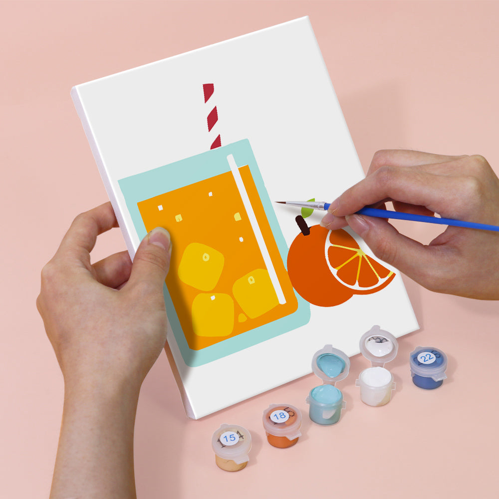 Bebidas Heladas con Pajitas 6 Partes Mini Pintar por Números