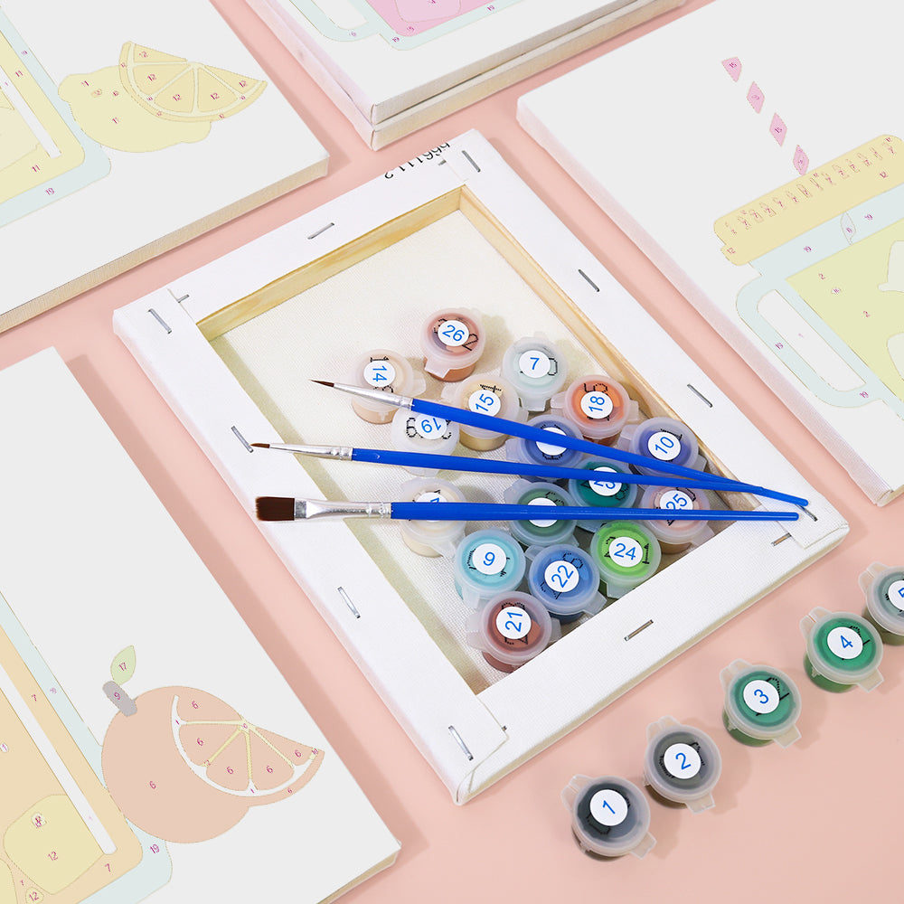 Bebidas Heladas con Pajitas 6 Partes Mini Pintar por Números