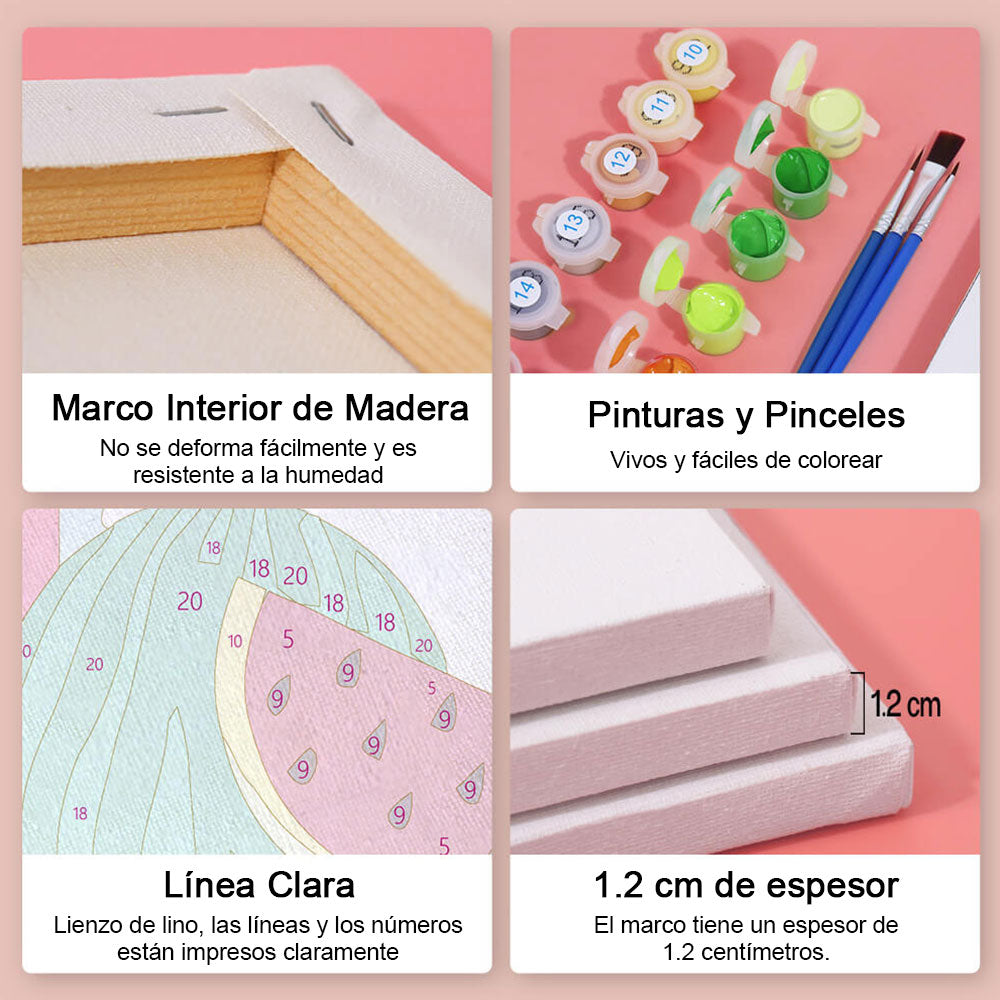 Bebidas Heladas con Pajitas 6 Partes Mini Pintar por Números