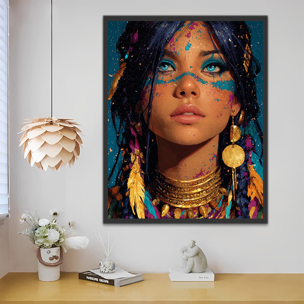 Belleza Africana Vestida Pintar por Números